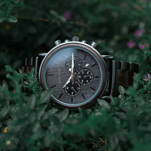 Montre automatique bois-Lignum -Â gris