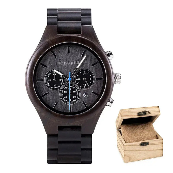Montre en bois pour homme-Dendros -Â marron cadran gris