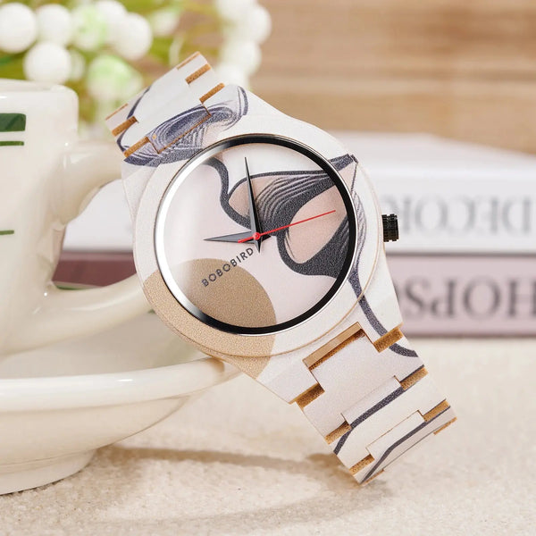 montre bois femme bracelet artistique, nouvelle collection 2025 Bobobird-Paris