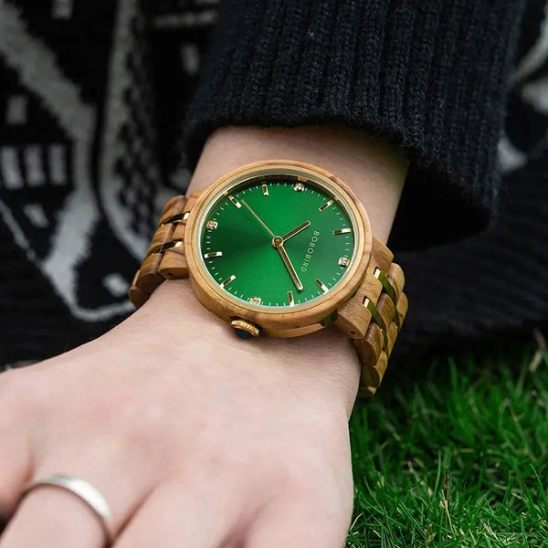 BOBO BIRD â Montre Ă Quartz en bois d'olive pour femmes, dĂ©contractĂ©e, Ă la mode, cadeau d'anniversaire Bobobird-Paris
