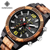 Montres en bois pour hommes montre en bois multi-fonction lumineuse de luxe montre rétro à Quartz pour hommes montres de Sport de mode Relogio Bobobird-Paris