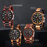 Montres en bois pour hommes montre en bois multi-fonction lumineuse de luxe montre rétro à Quartz pour hommes montres de Sport de mode Relogio Bobobird-Paris