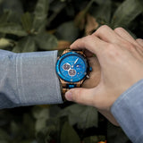 Montre automatique bois-Lignum - cadran bleu type rolex