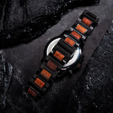 Montre bois automatique-Arborea - bracelet noir et bois