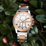 Montre bois automatique-Arborea - cadran blanc et bois