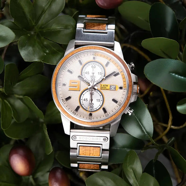 Montre bois automatique-Arborea - cadran blanc et bois