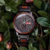 Montre bois automatique-Arborea - cadran noir et bois