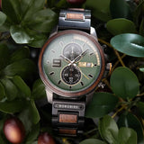 Montre bois automatique-Arborea - cadran vert
