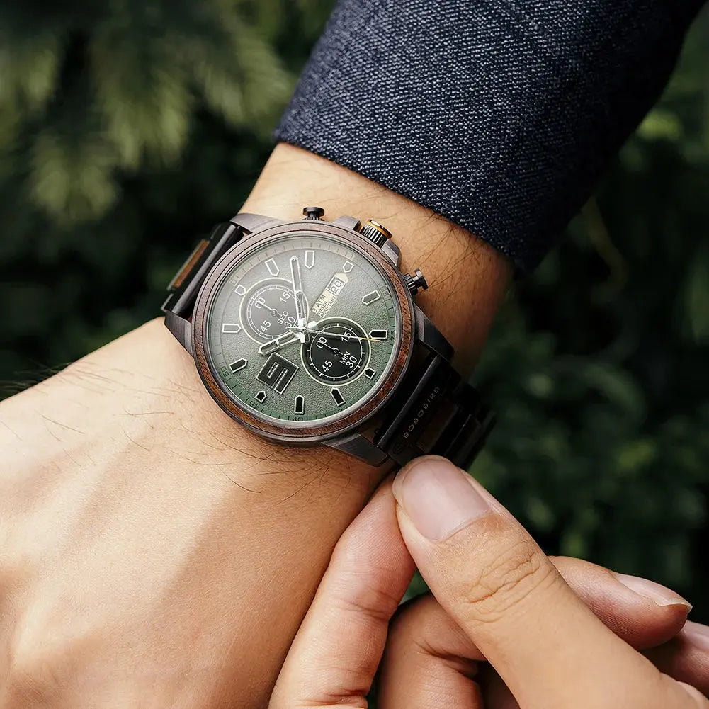 Montre bois automatique-Arborea - vert