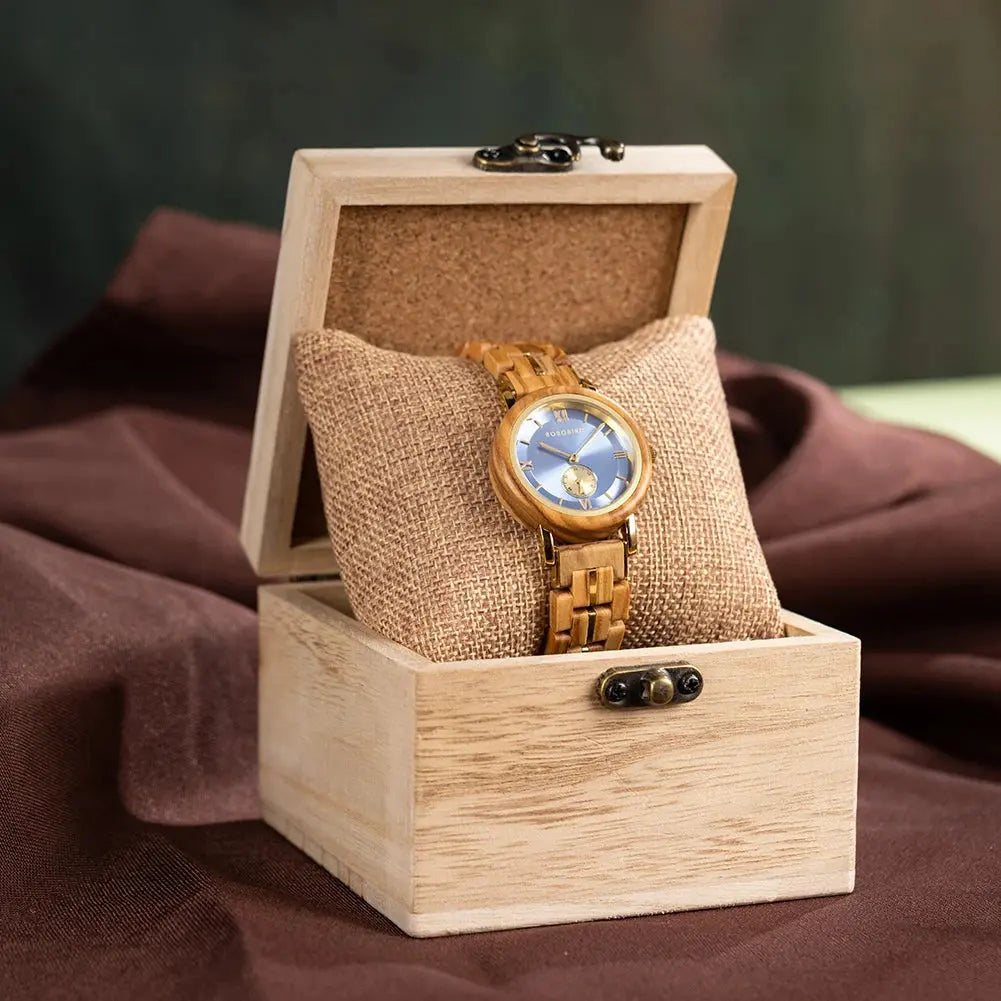 Montre bois femme clair