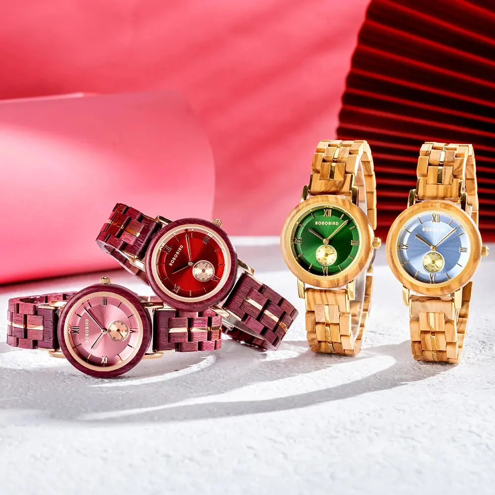 Montre bois femme pack