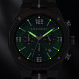 Montre bracelet bois-Sylvéo - aiguilles luminescentes