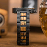 Montre cadran bois-Tempora - bracelet noir