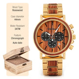 Montre cadran bois-Tempora - cadran orangé
