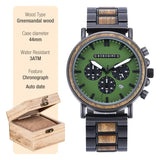 Montre cadran bois-Tempora - cadran vert