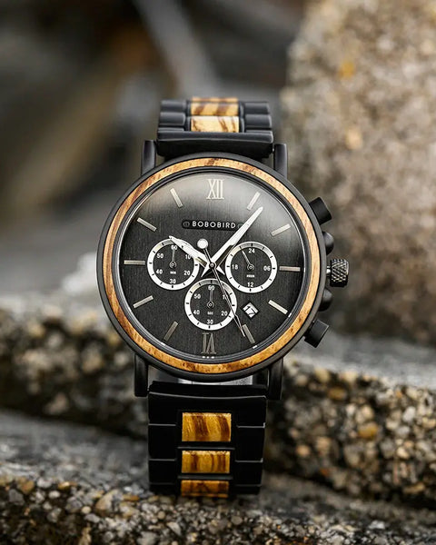 Montre cadran bois-Tempora - noir