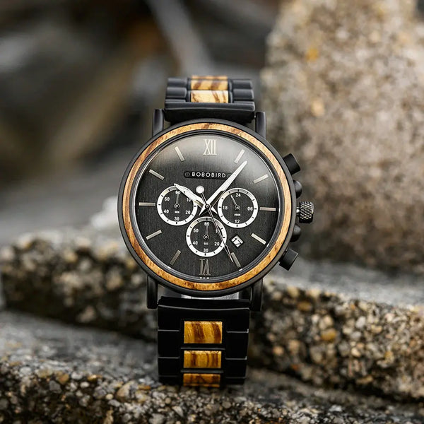 Montre cadran bois-Tempora - noir