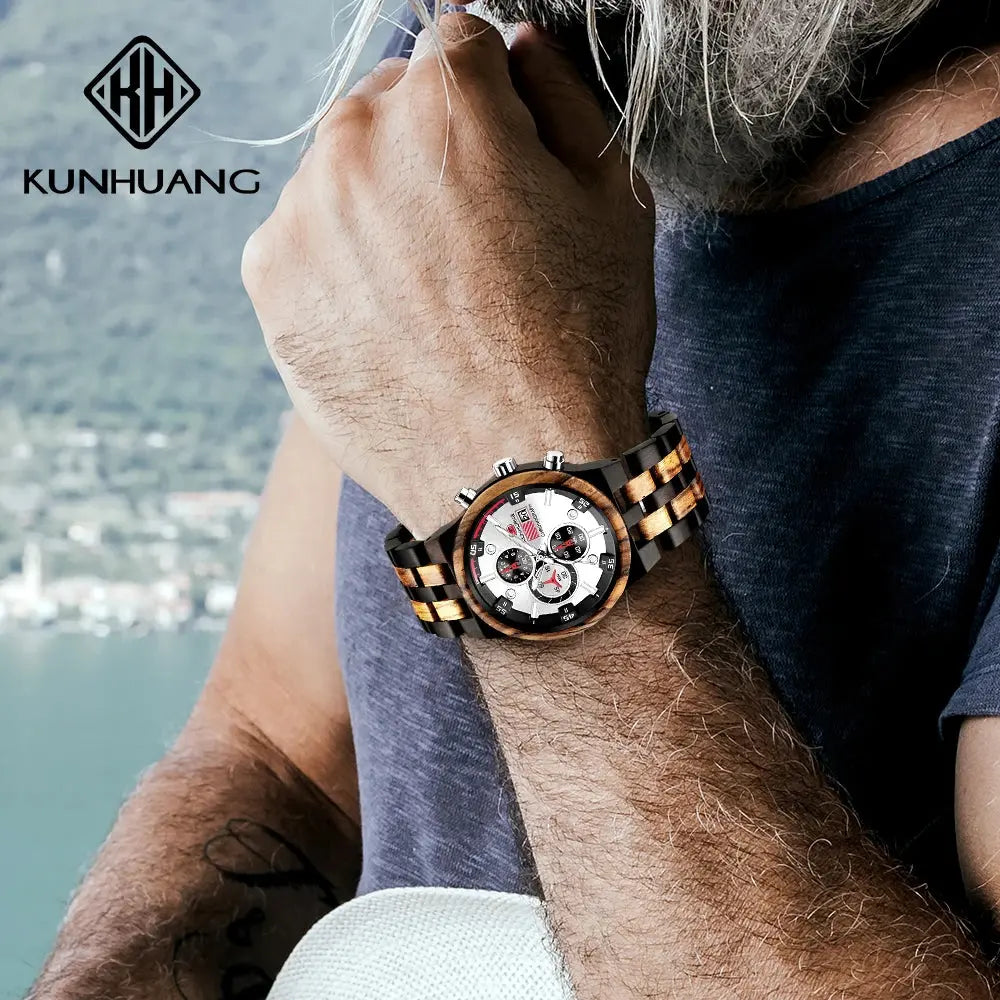 Montre en Bois-Virelian - cadran blanc