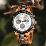 Montre en bambou - Noxwood - cadran blanc