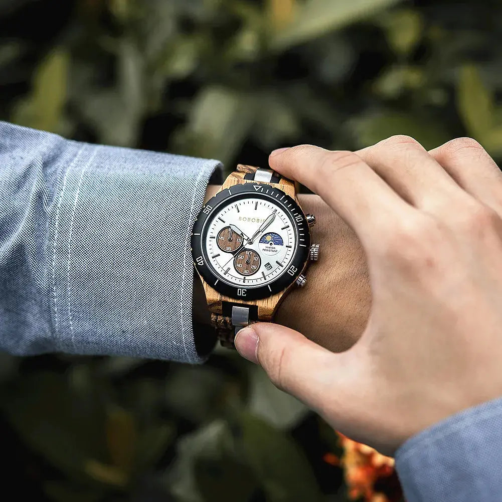 Montre en bambou - Noxwood - tour de cadran type rolex