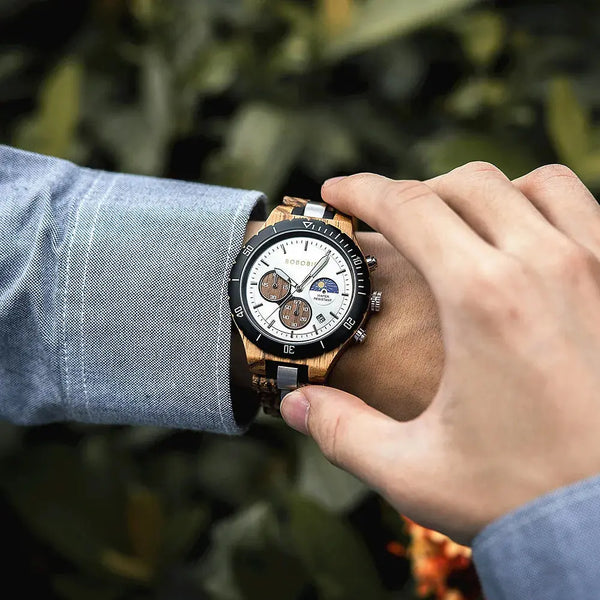 Montre en bambou - Noxwood - tour de cadran type rolex