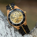 Montre en bois automatique-Boésia - noir