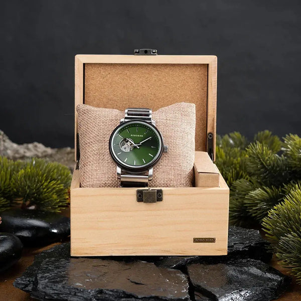 Montre en bois automatique pour homme-Aurelius 
