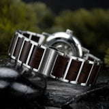 Montre en bois automatique pour homme-Aurelius - bracelet marron