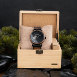 Montre en bois automatique pour homme-Aurelius - cadran noir