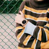 Montre en bois femme - beige et cadran noir
