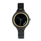Montre en bois femme - bois noir cadran noir
