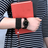 Montre en bois femme - noir avec cadran noir