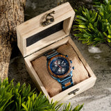 Montre en bois haut de gamme-Oroska - bleu