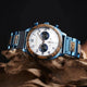  Montre en bois bleu glacé