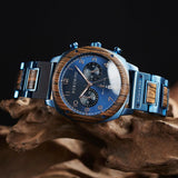 Montre en bois haut de gamme-Oroska - cadran bleu