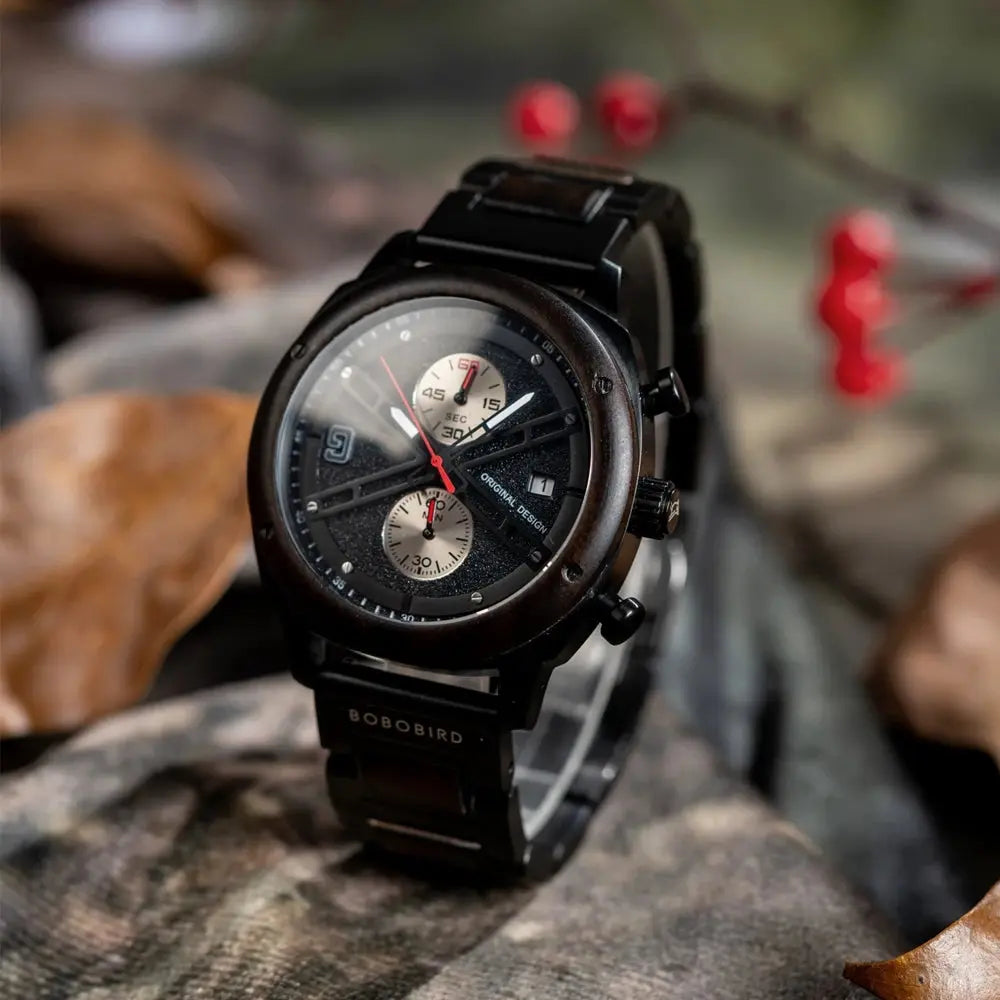 Montre en bois haut de gamme-Oroska - cadran noir