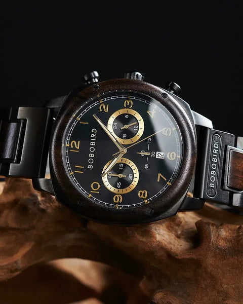 Montre en bois haut de gamme-Oroska - doré