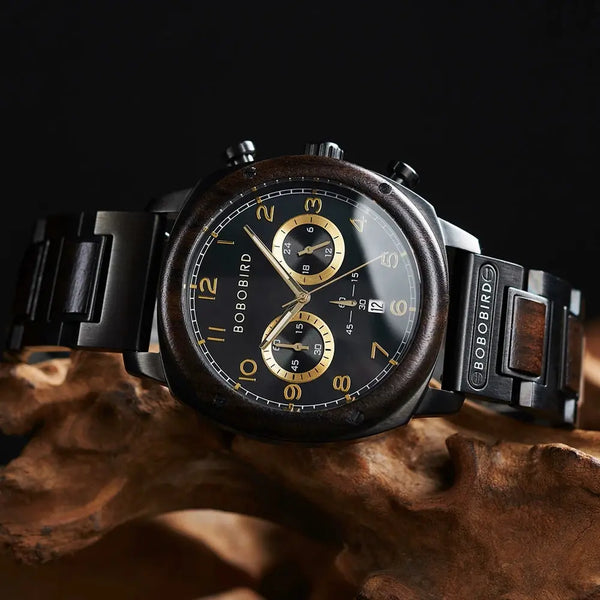 Montre en bois haut de gamme-Oroska - doré