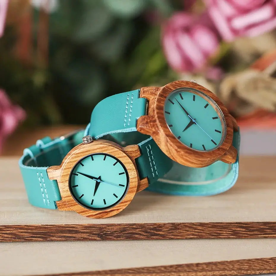 Montre en bois pour femme - pack duo