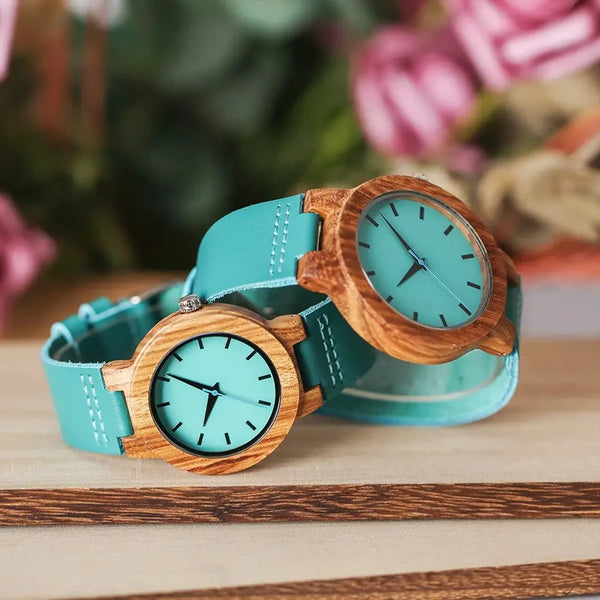 Montre en bois pour femme - pack duo