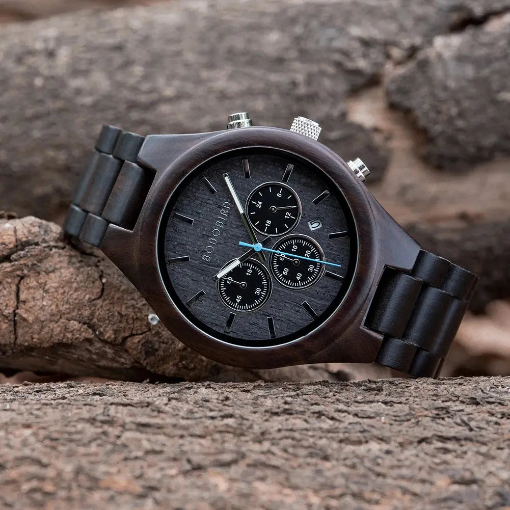 Montre en bois pour homme-Dendros - cadran gris