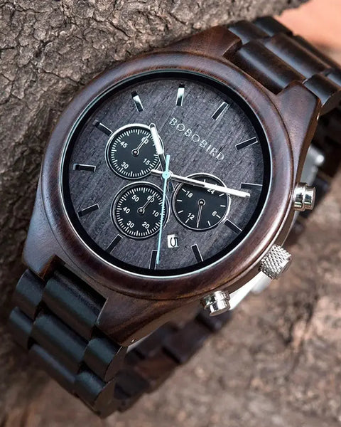 Montre en bois pour homme-Dendros - marron