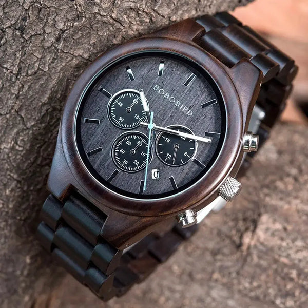 Montre en bois pour homme-Dendros - marron