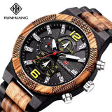 Montres en bois pour hommes montre en bois multi-fonction lumineuse de luxe montre rétro à Quartz pour hommes montres de Sport de mode Relogio Bobobird-Paris