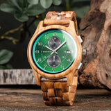 Montre en bois pour hommes BOBO BIRD chronographe montre-bracelet avec aiguilles lumineuses montres en bois cadeau d'anniversaire pour lui Bobobird-Paris
