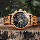 Montre en bois pour hommes BOBO BIRD chronographe montre-bracelet avec aiguilles lumineuses montres en bois cadeau d'anniversaire pour lui Bobobird-Paris
