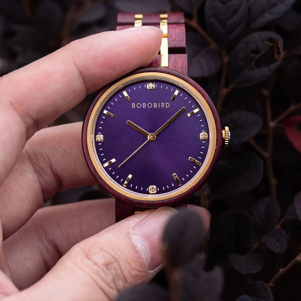BOBO BIRD-Montre-bracelet en bois pour femme, mouvement à quartz japonais, montre-bracelet tendance pour les travailleurs, grande boîte cadeau, livraison directe Bobobird-Paris