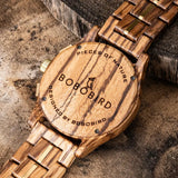 Montre en bois pour hommes BOBO BIRD chronographe montre-bracelet avec aiguilles lumineuses montres en bois cadeau d'anniversaire pour lui Bobobird-Paris