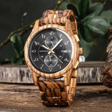 Montre en bois pour hommes BOBO BIRD chronographe montre-bracelet avec aiguilles lumineuses montres en bois cadeau d'anniversaire pour lui Bobobird-Paris
