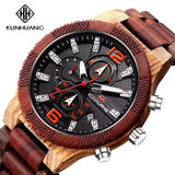 Montres en bois pour hommes montre en bois multi-fonction lumineuse de luxe montre rétro à Quartz pour hommes montres de Sport de mode Relogio Bobobird-Paris